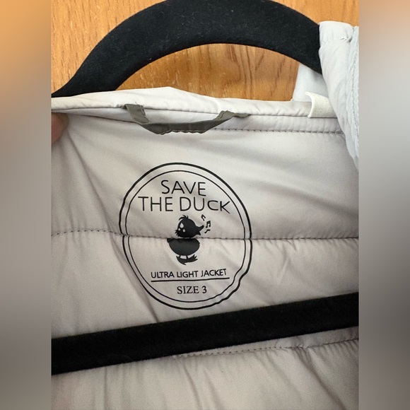 Save The Duck Green-ish Gray Puffer Jacket with FLAW - Picture 2 of 10